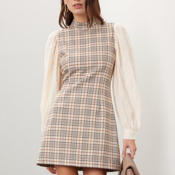SEA NEW YORK Beatriz Plaid Mini Dress Size 4 - Picture 1 of 13
